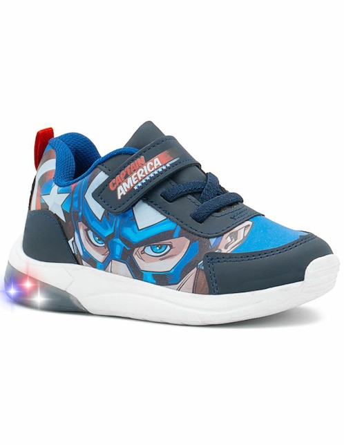 Tenis luz led Marvel para niño Capitán América