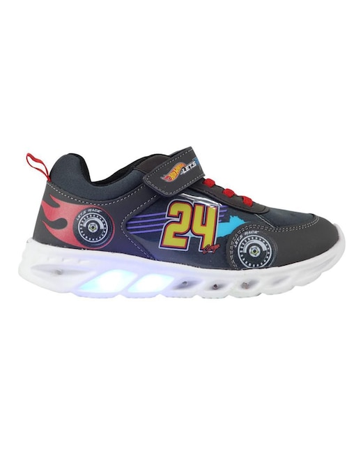 Tenis luz led Kuali Shoes para niño Hot Wheels