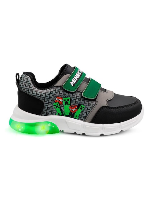 Tenis luz led Minecraft para niño Creeper