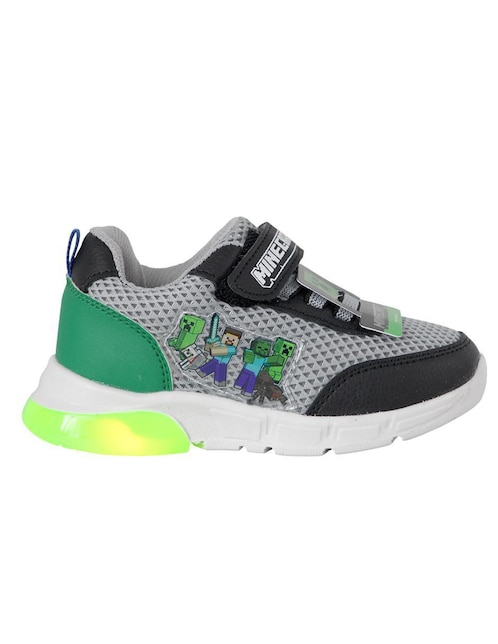 Tenis luz led Kuali Shoes para niño Minecraft