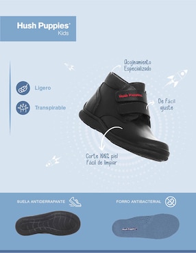 Bota de piel Hush Puppies Funny para niño