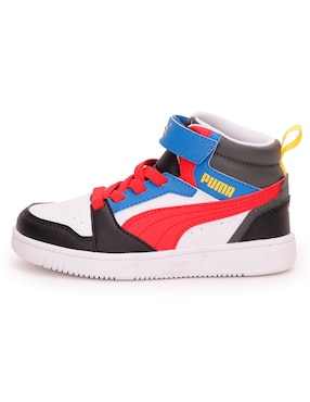 Tenis Puma para niño Rebound V6 Mid Ac Ps