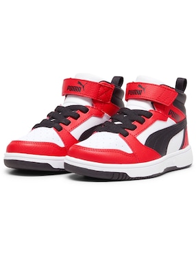 Tenis Puma para niño Rebound V6 Mid Ac Ps