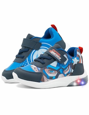 Tenis luz led Marvel para niño Capitán América