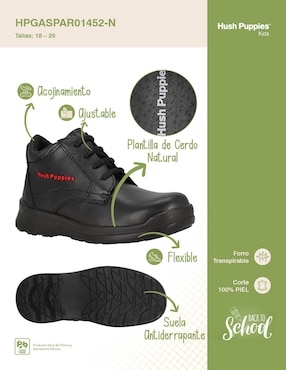 Zapato Hush Puppies de piel para niño