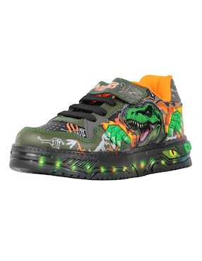 Tenis luz led Kuali Shoes para niño Dinosaurio Dino: Deluxe Xl