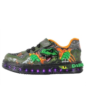 Tenis luz led Kuali Shoes para niño Dinosaurio Dino: Deluxe Xl