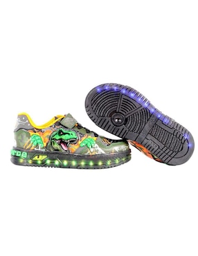 Tenis luz led Kuali Shoes para niño Dinosaurio Dino: Deluxe Xl