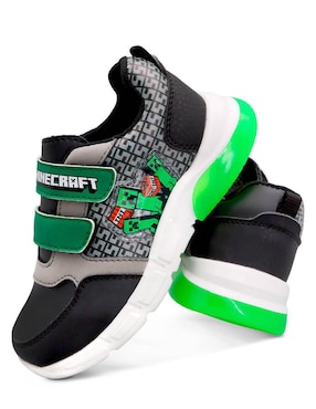 Tenis luz led Minecraft para niño Creeper