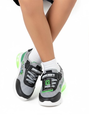 Tenis luz led Kuali Shoes para niño Minecraft