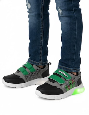 Tenis luz led Kuali Shoes para niño Minecraft