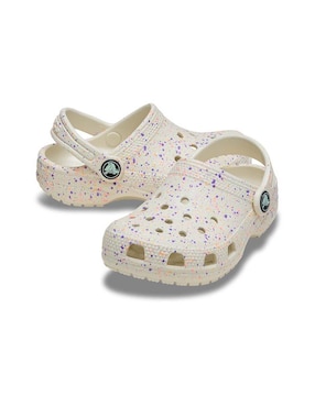 Sandalia Crocs Classic Glow Paint Splatter para niño