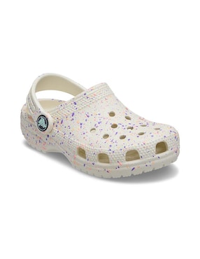 Sandalia Crocs Classic Glow Paint Splatter para niño