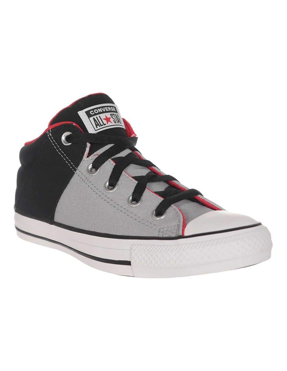 Gray and red converse best sale