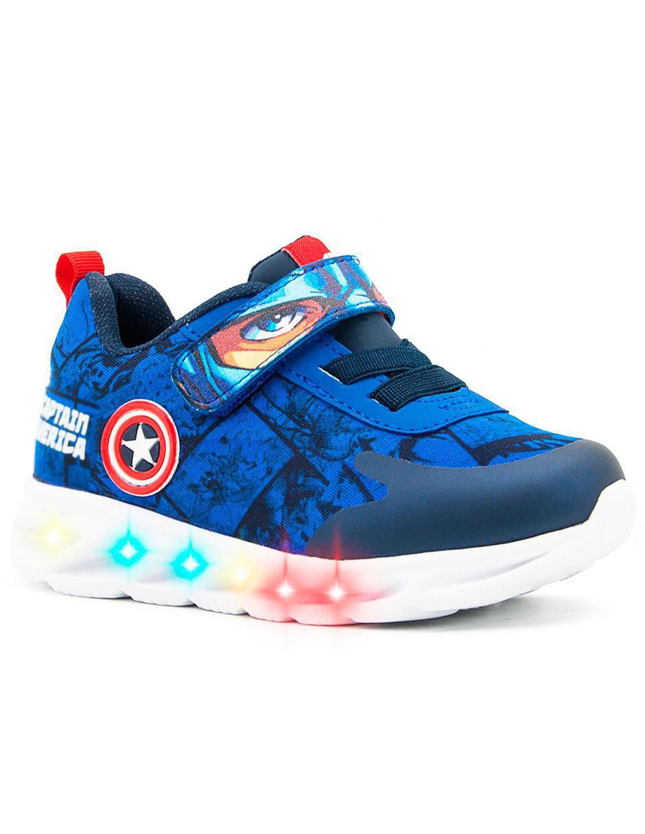 Tenis luz led para niño Marvel Capitán América