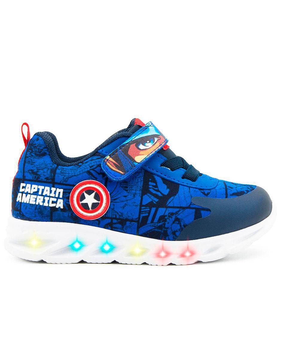Tenis luz led para niño Marvel Capitán América 4
