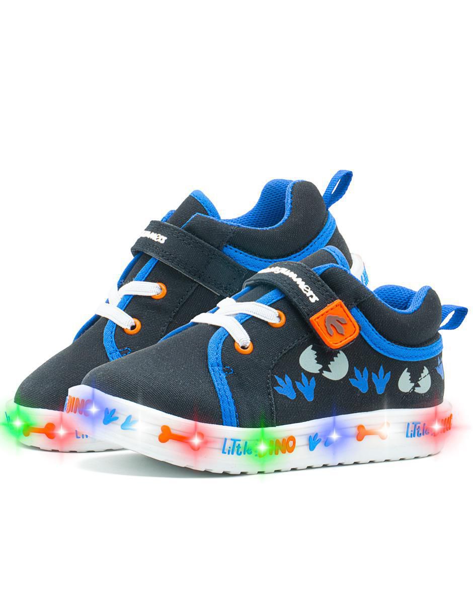 Tenis luz led para niño Dinosaurios 5