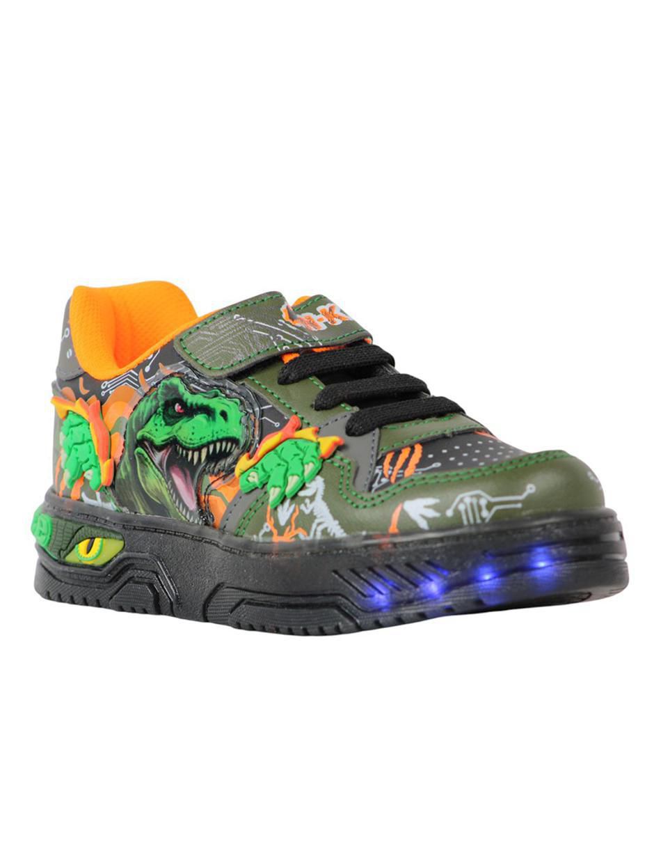 Tenis luz led para niño Dinosaurio Dino: Deluxe Xl 2