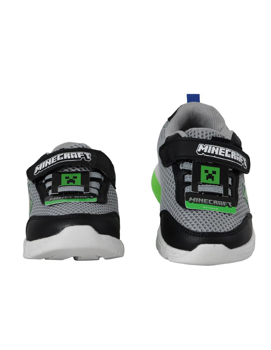 Tenis luz led para niño Minecraft 3