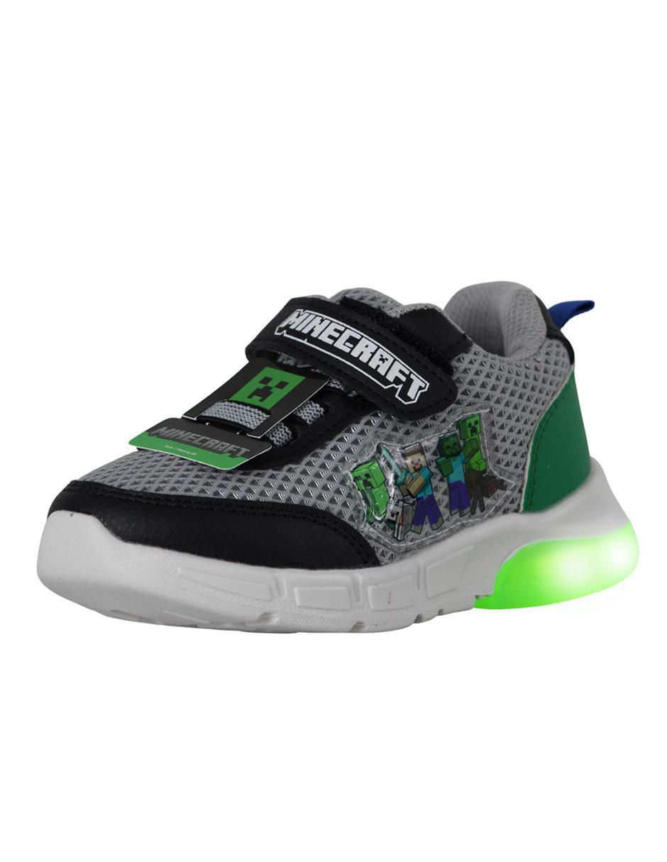 Tenis luz led para niño Minecraft 4