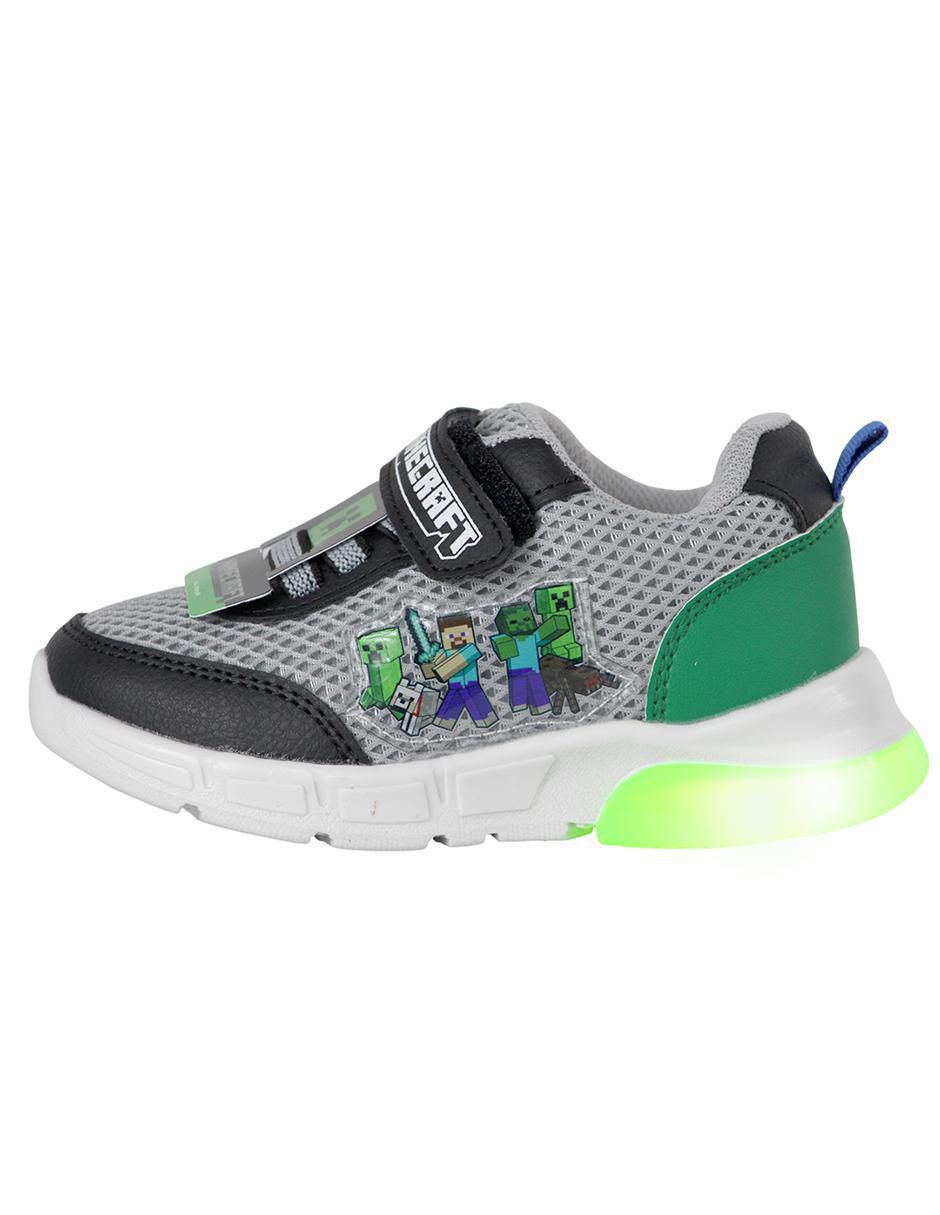 Tenis luz led para niño Minecraft 5