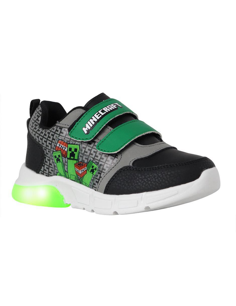 Tenis luz led para niño Minecraft 2