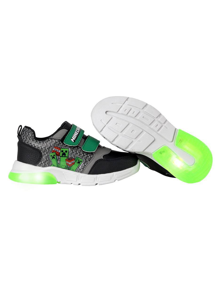 Tenis luz led para niño Minecraft 7