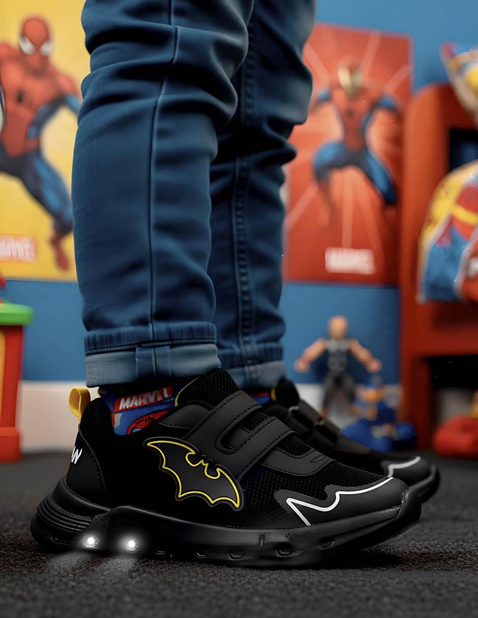 Tenis luz led para niño Batman 3